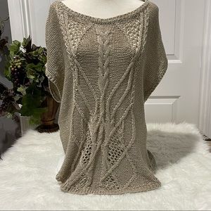 New Directions Beige Open Weave Sweater - Size XL
